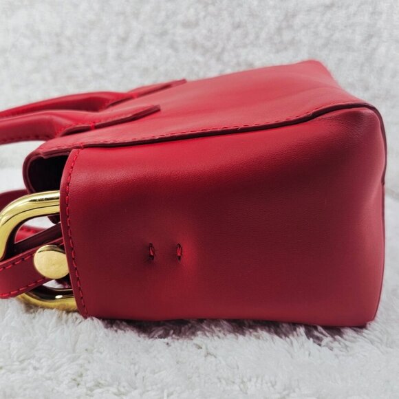 J CREW Red Smooth Leather Mini Harper Top Handle Satchel Crossbody NWT - Picture 6 of 15